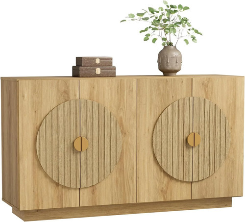 Fluted oak buffet - fluted, cabinet